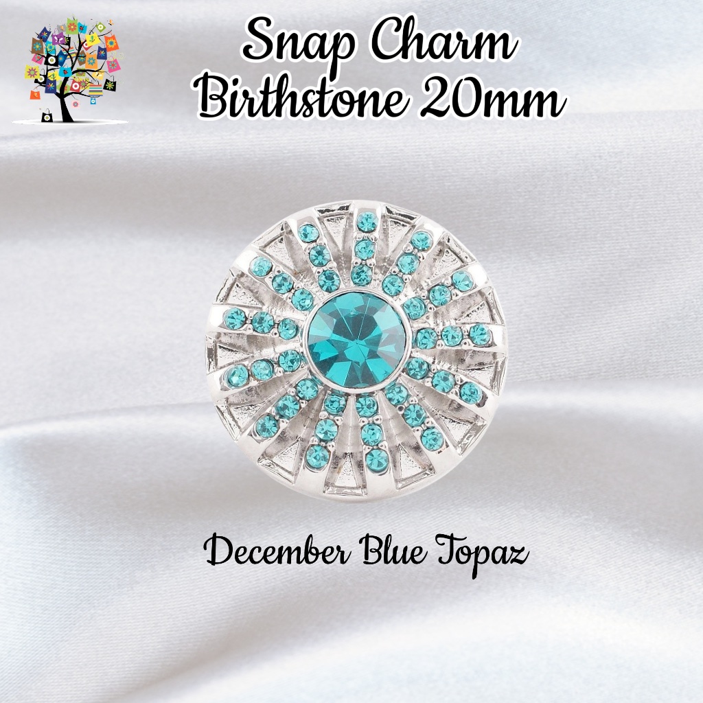 December Birthstone Snap Charm 20mm For Standard Size Accessories
